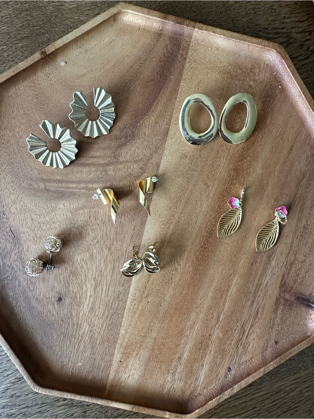 Collection of Vintage Earrings, Color Gold, All Bought on Vintage Markets